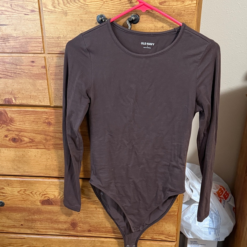 Old Navy Chocolate Brown Long Sleeve Bodysuit